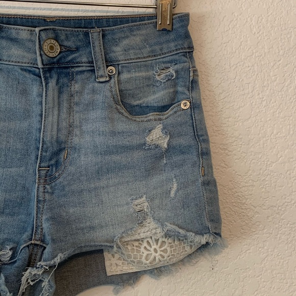 AE NEXT LEVEL STRETCH SHORT DISTRESSED LACE POCKET - Picture 2 of 7